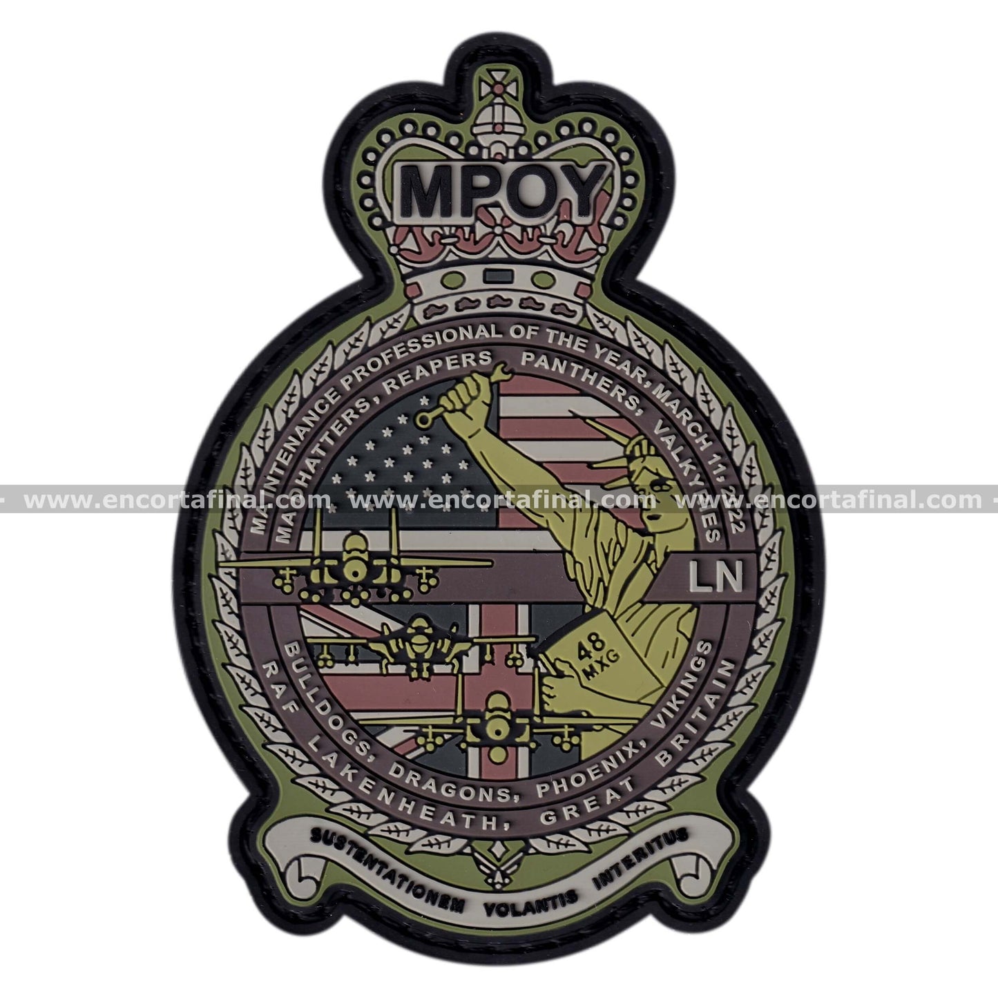 United States Air Force Patch - 493rd Fighter Squadron (Grim Reapers) - MPOY - Lockheed Martin F-35 Lightning II