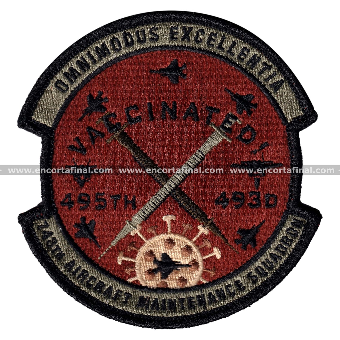 495th Fighter Squadron "Valkyries" (USAF) Patch - Vaccinated - Omnimodus Excellentia - Lockheed Martin F-35 Lightning II