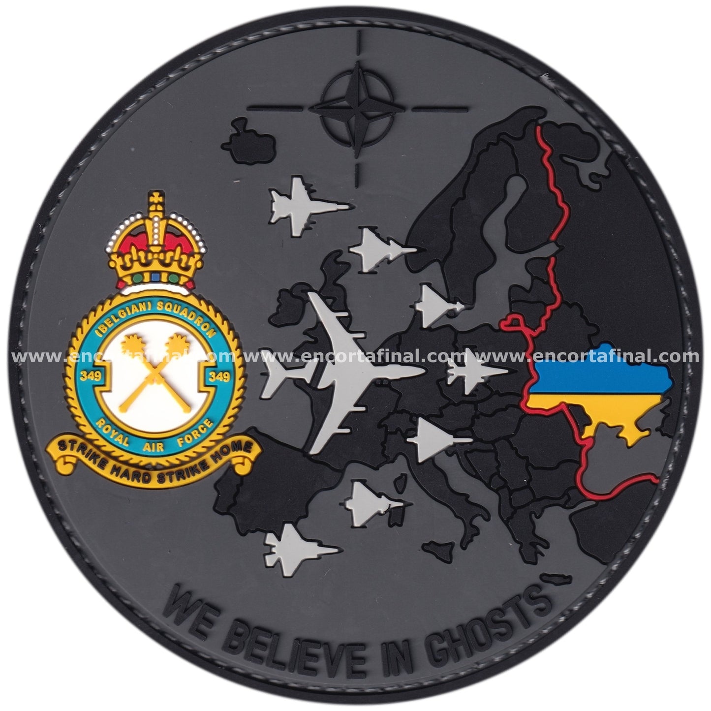 Belgian Armed Forces Patch - 349th Squadron - We Believe in Gosths (WBIG) - Lockheed Martin F-16 Fighting Falcon