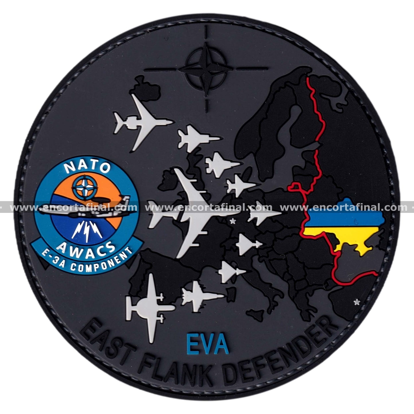 Parche United States Air Force - NATO Awacs - E-3A Component - EVA - East Flank Defender - We Believe In Ghosts (WBIG)