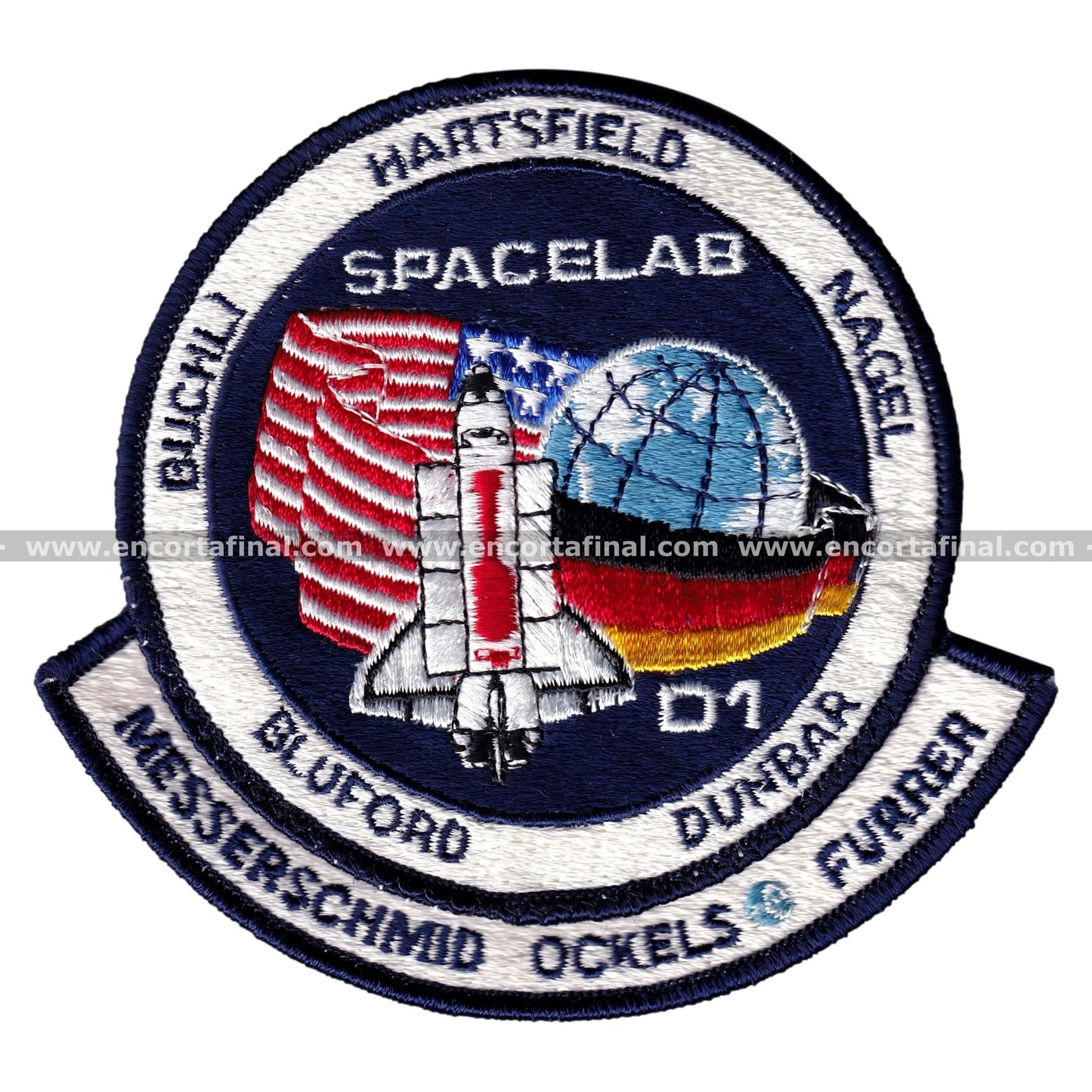 NASA Patch - Spacelab D1 - Buchli Hartsfield Nagel Bluford Dunbar Messerschmid Ockels Furrer