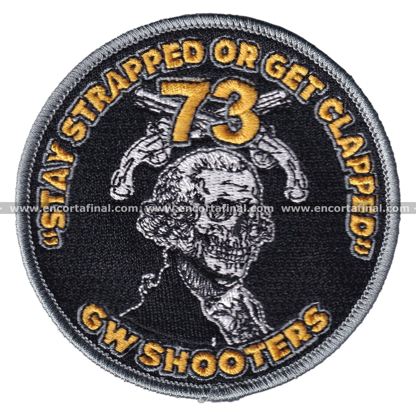 George Washington Patch - Shooter - "Stay Strapped or Get Clapped"