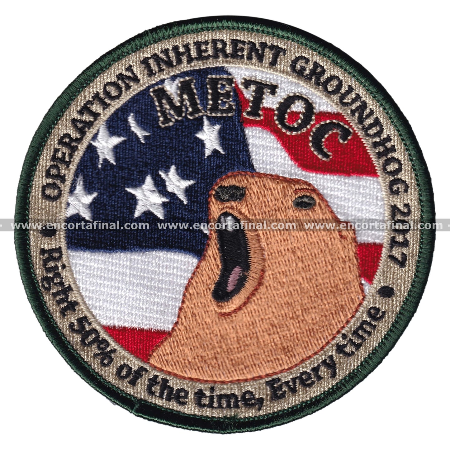 United States Navy Patch - METOC - Operation Inherent Groundhog 2017 - Right 50% of the time, Every time