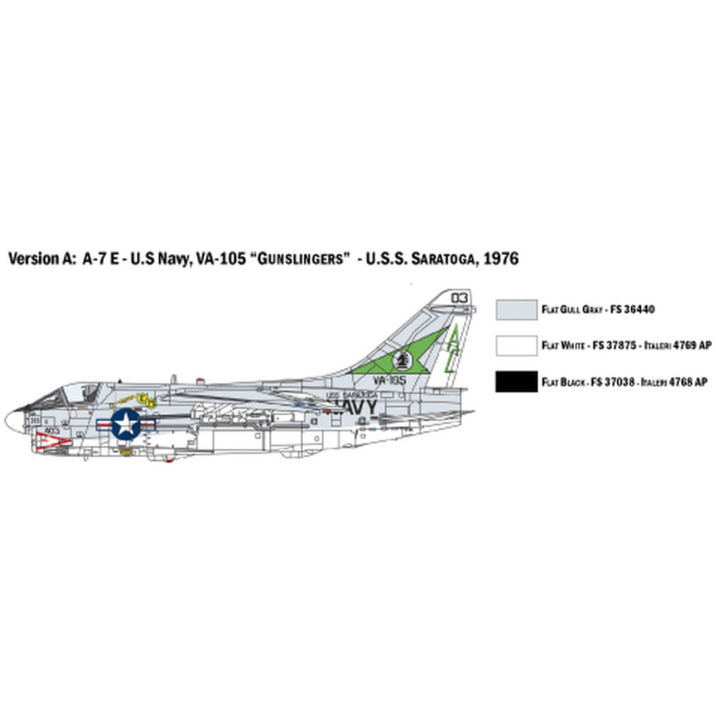 Maqueta de avion militar Italeri 1:72 A-7E Corsair Ii