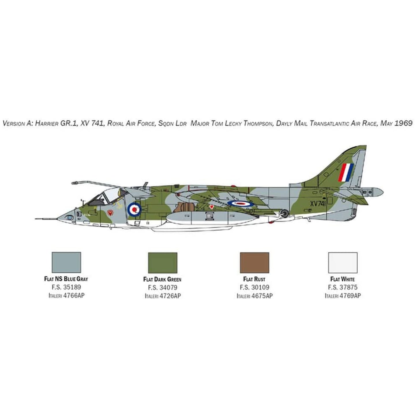 Maqueta de avion militar Italeri 1:72 Harrier Gr.1 "Transtlantic Air Race"