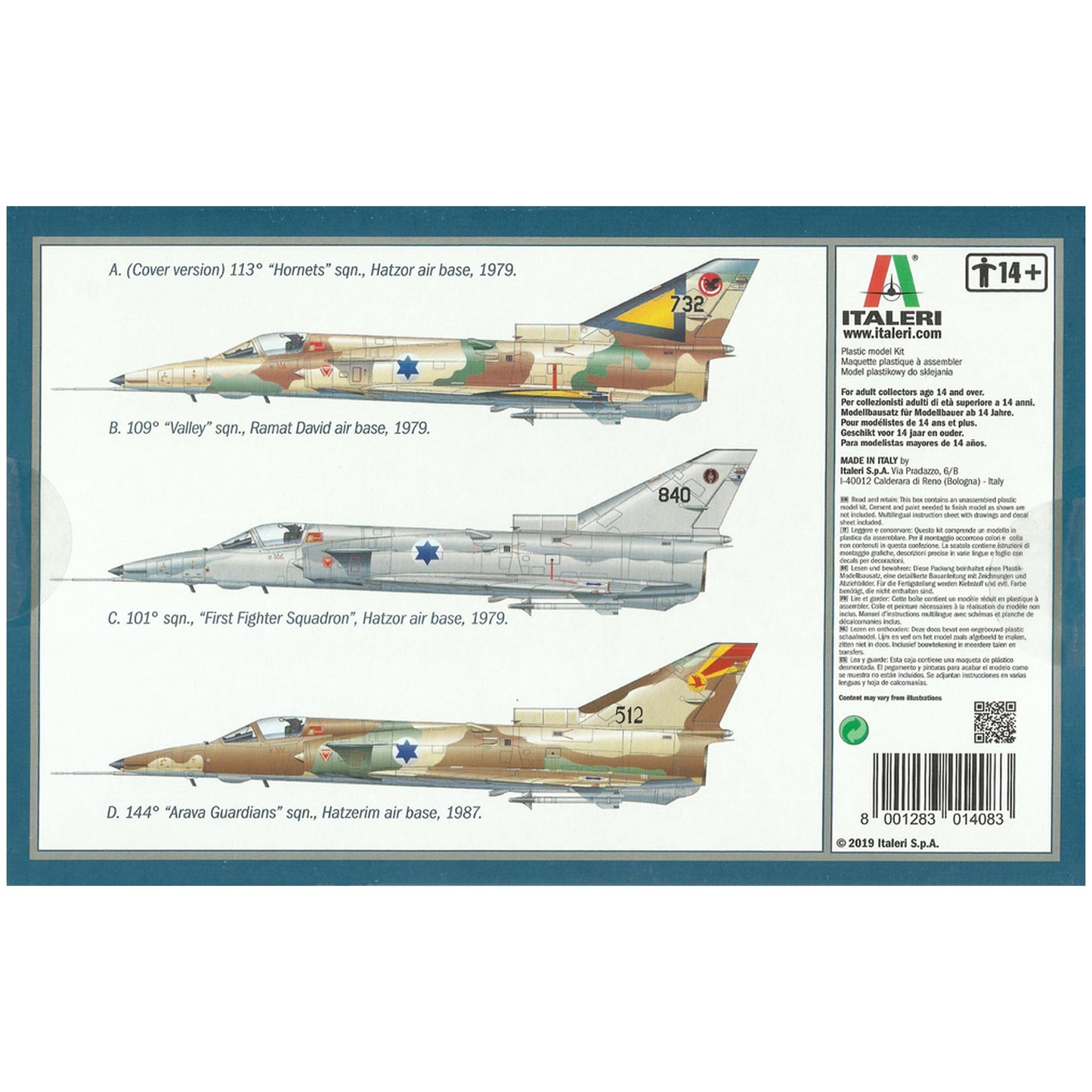 Maqueta de avion militar Italeri 1:72 Kfir C.2/C.7 Iaf