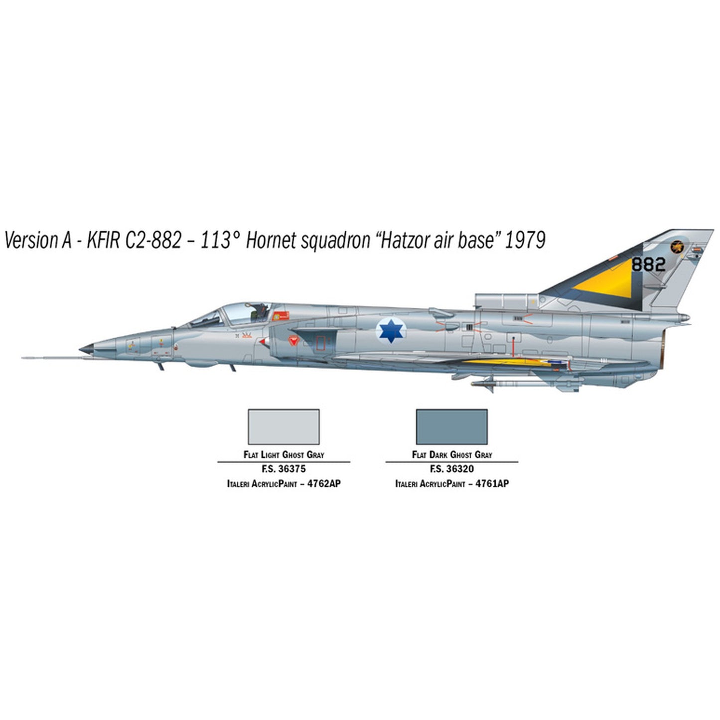 Maqueta de avion militar Italeri 1:72 Kfir C.2/C.7 Iaf