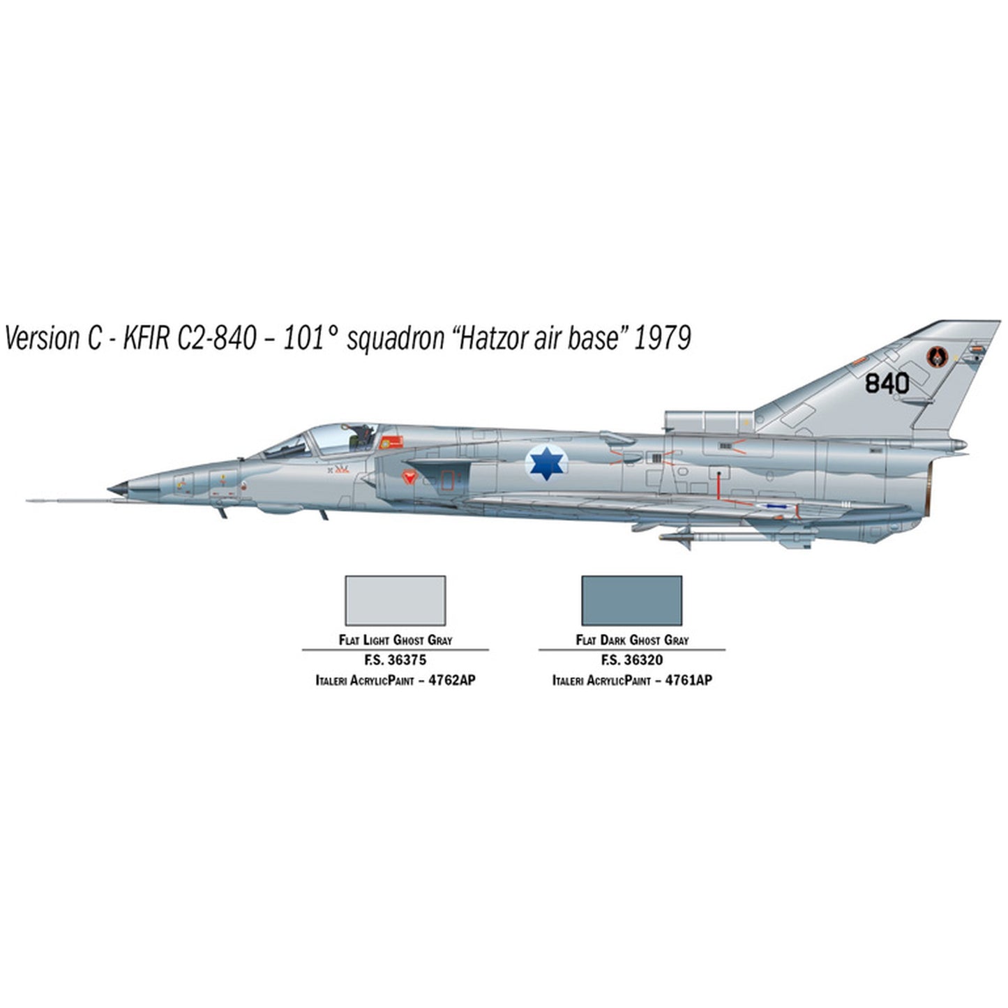 Maqueta de avion militar Italeri 1:72 Kfir C.2/C.7 Iaf