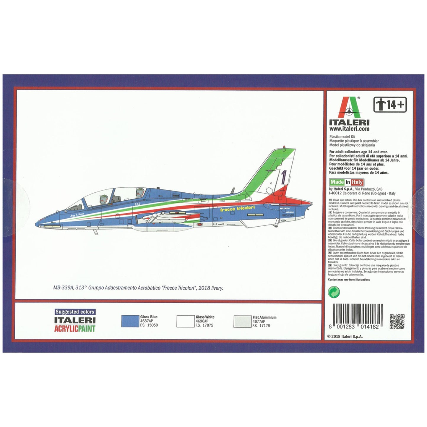 Maqueta de avion militar Italeri 1:72 Mb 339A P.A.N. 2018 Livery
