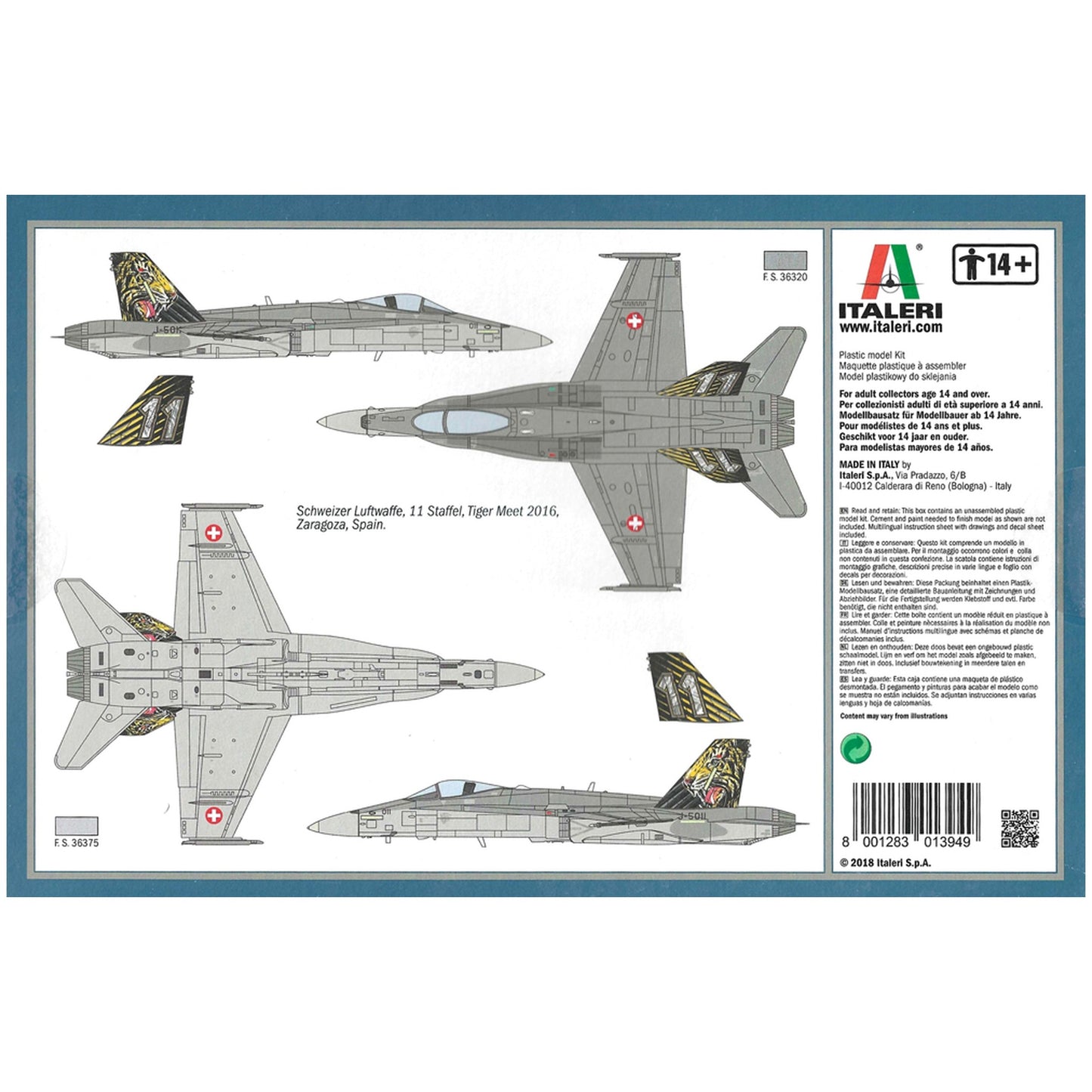 Maqueta de avion militar Italeri F/A-18 Hornet "Tiger Meet 2016" Special Color - 1:72