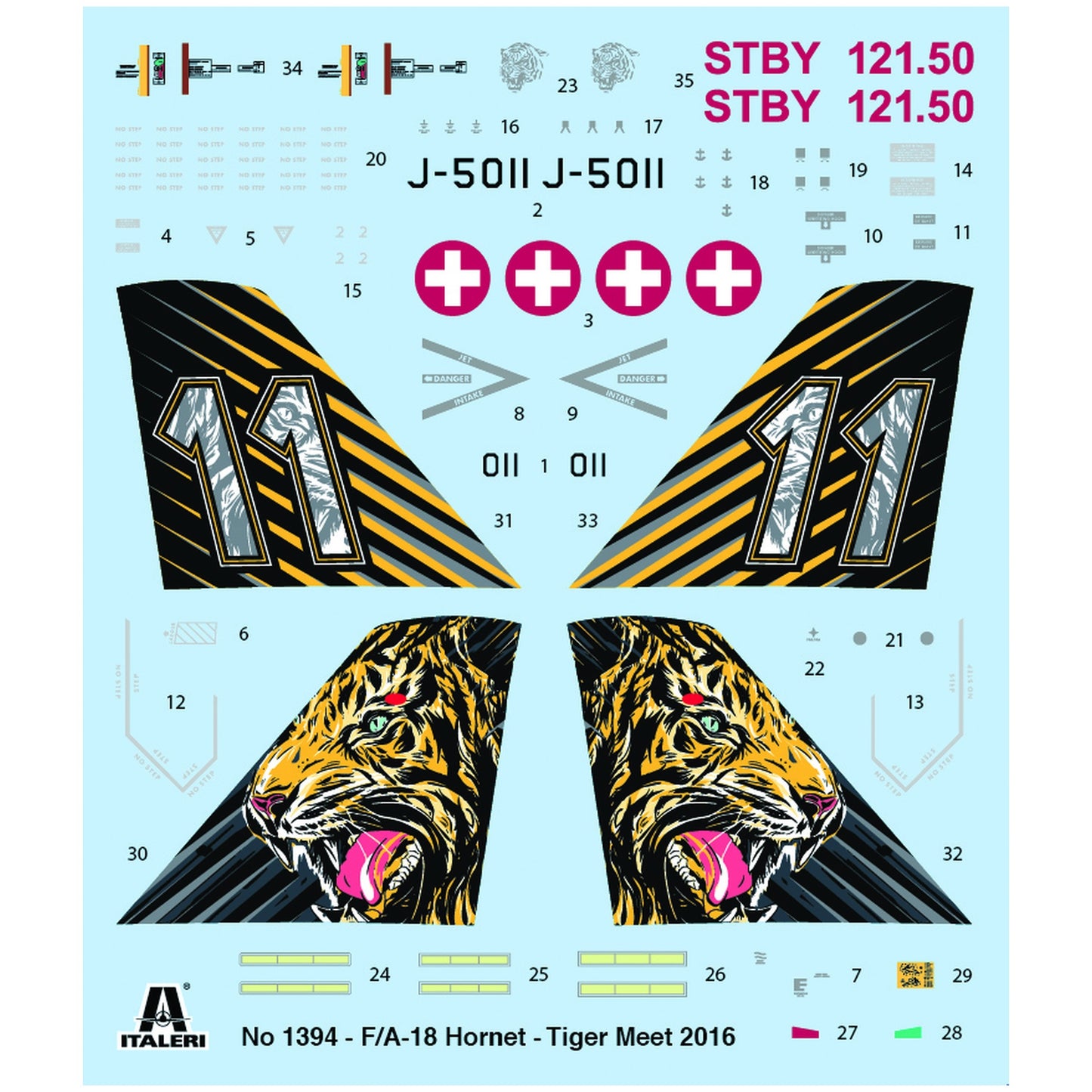 Maqueta de avion militar Italeri F/A-18 Hornet "Tiger Meet 2016" Special Color - 1:72