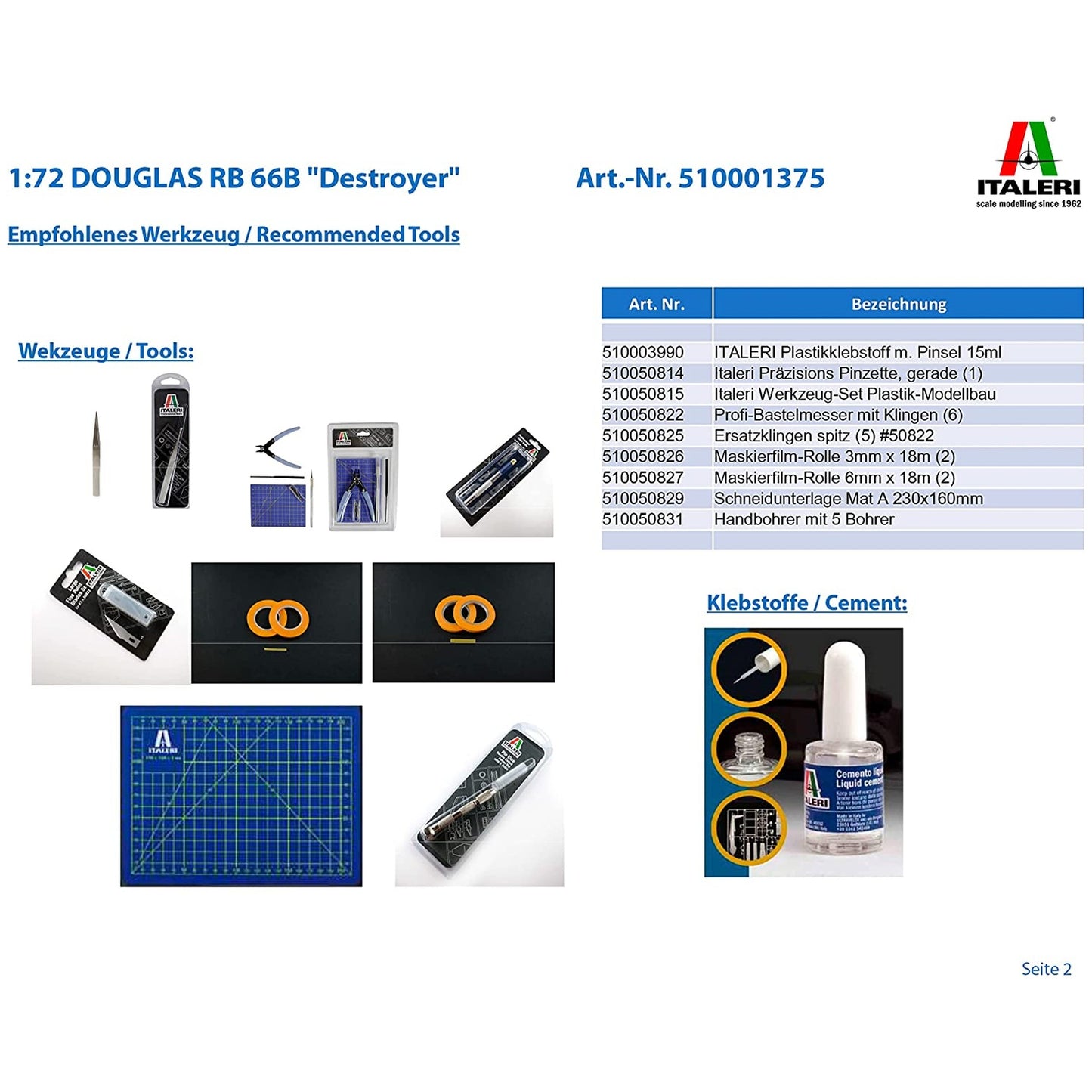 Maqueta de avion militar Italeri Rb-66B Destroyer - 1:72