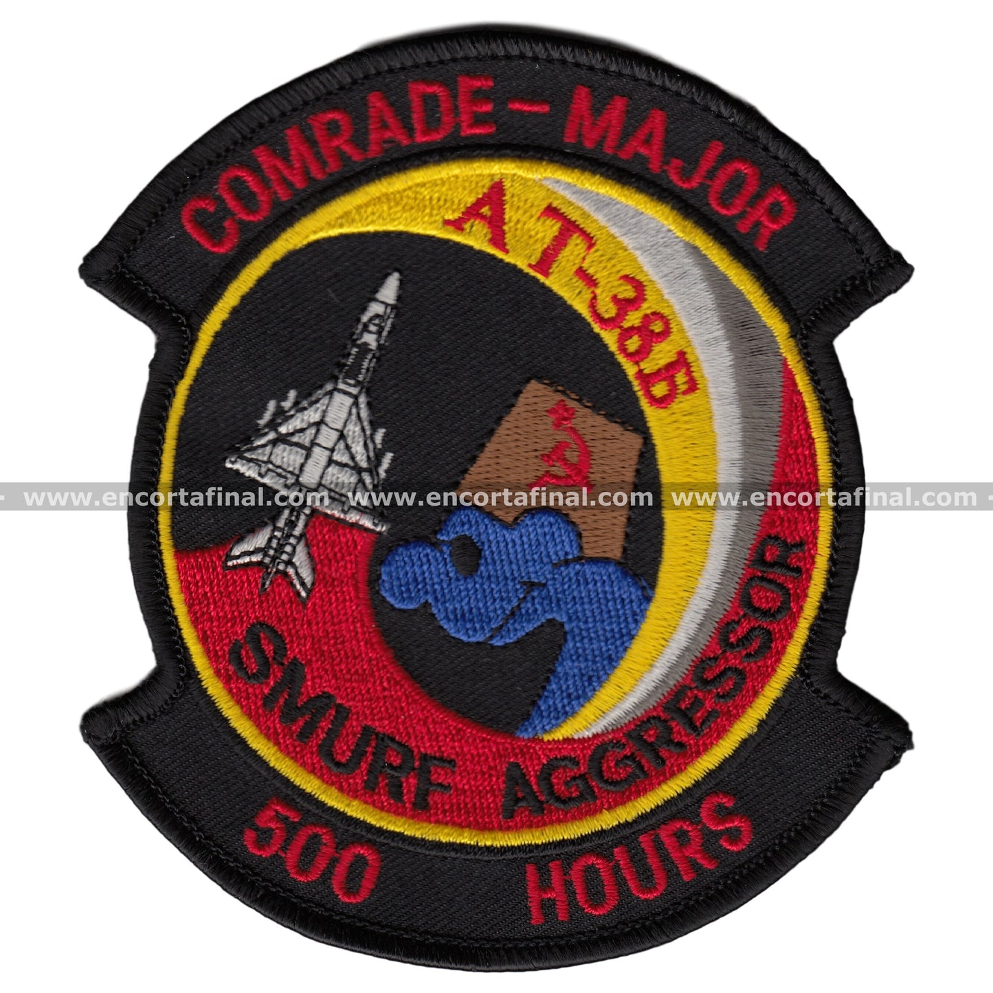 At-38B Smurf Aggressor Comrade-Major 500 Hours Patch