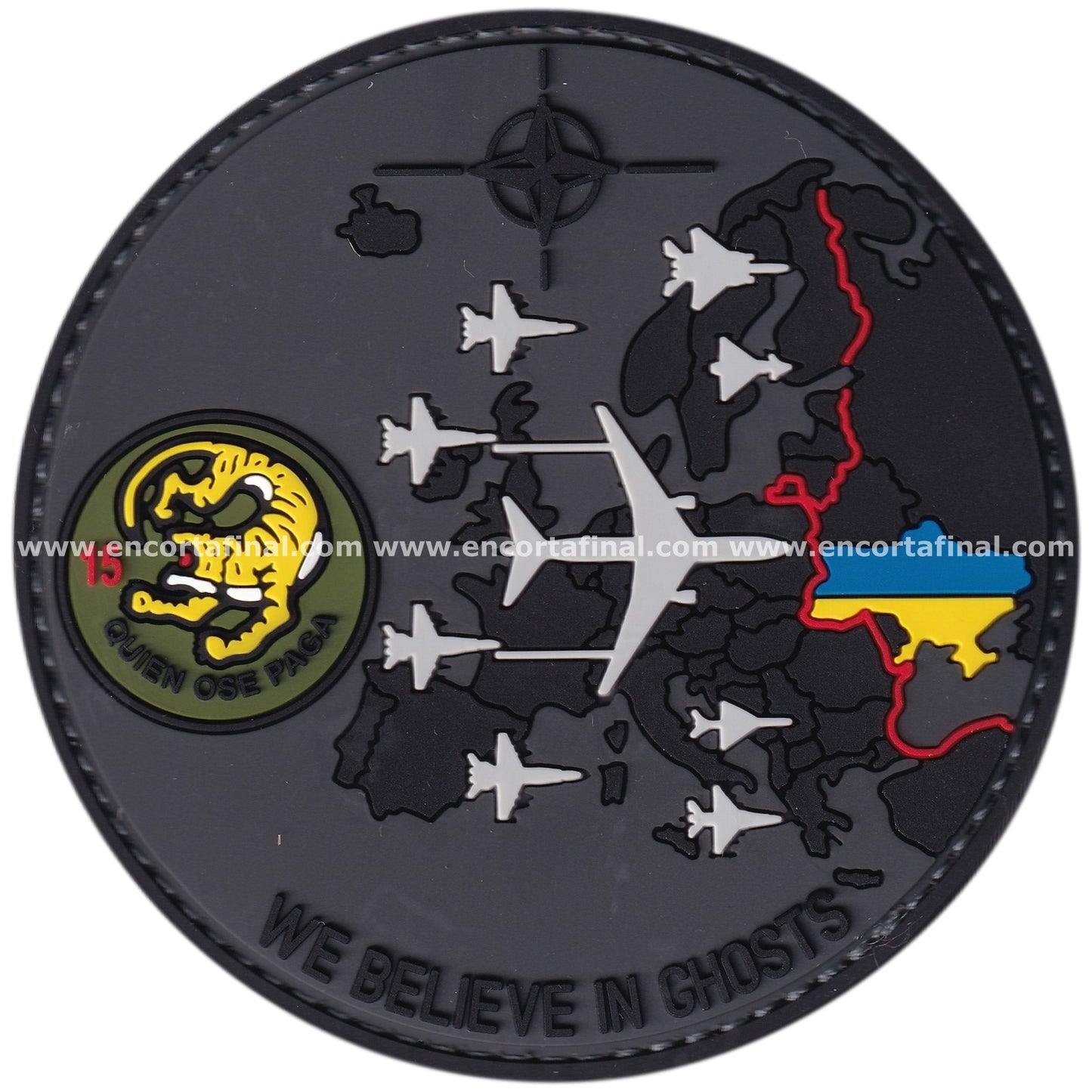 15th Wing Patch - McDonnell Douglas EF-18 Hornet - We Believe In Ghosts (8.5 cm)