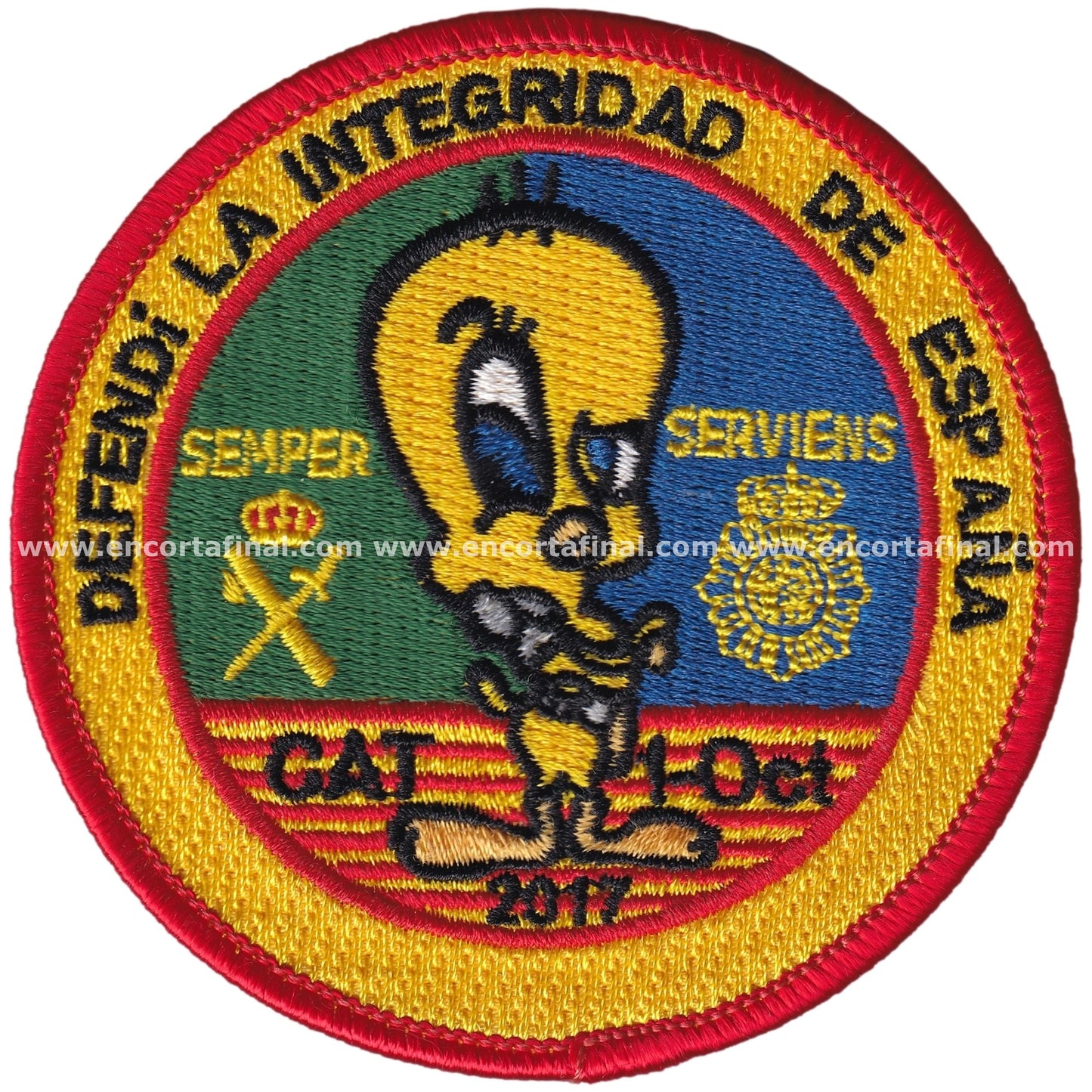 Civil Guard Patch - National Police - Semper Serviens - Defend the Integrity of Spain - CAT 1-Oct 2017