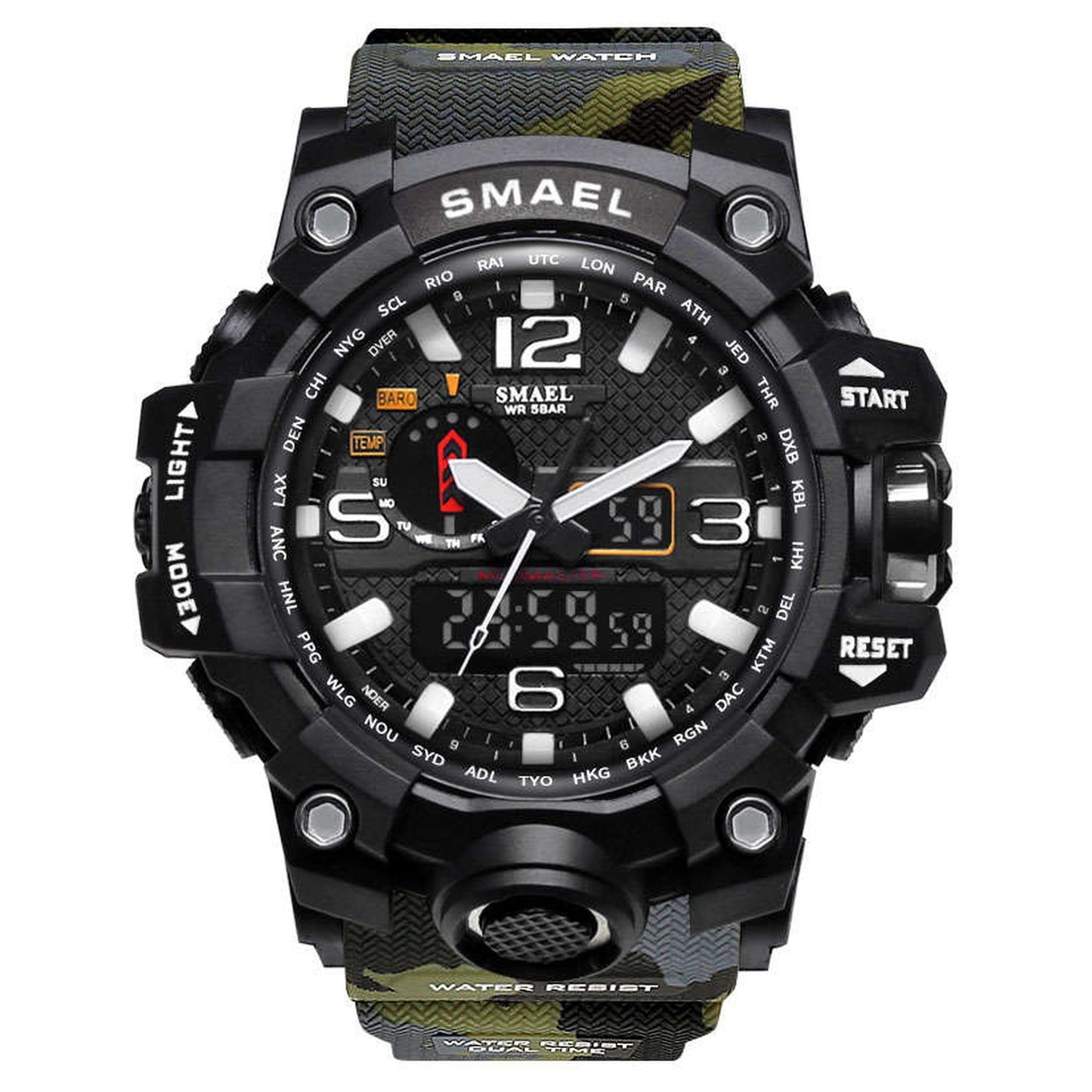 Smael 1545 Camouflage Army Green Watch