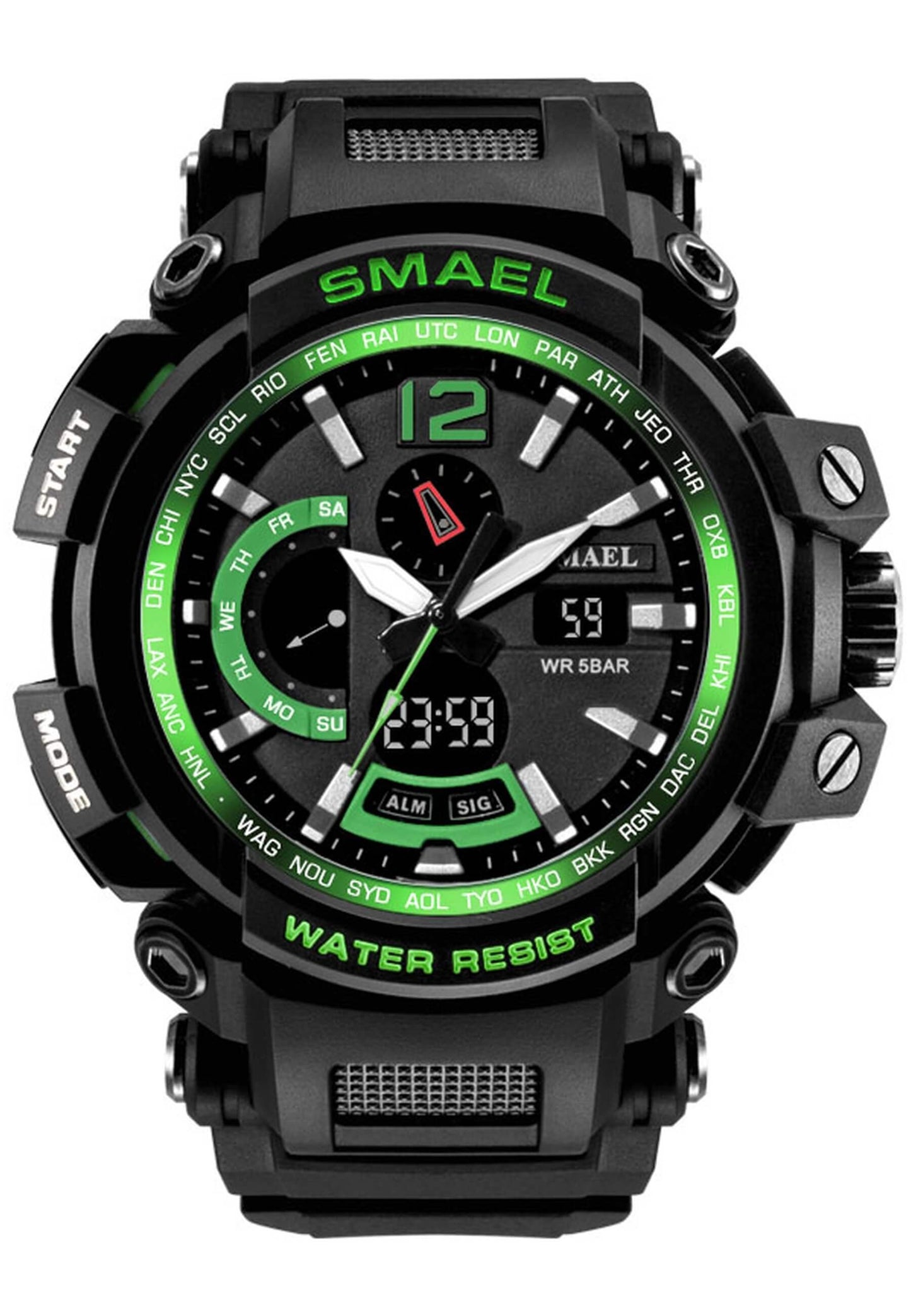 Smael 1702 "Black-Green" watch