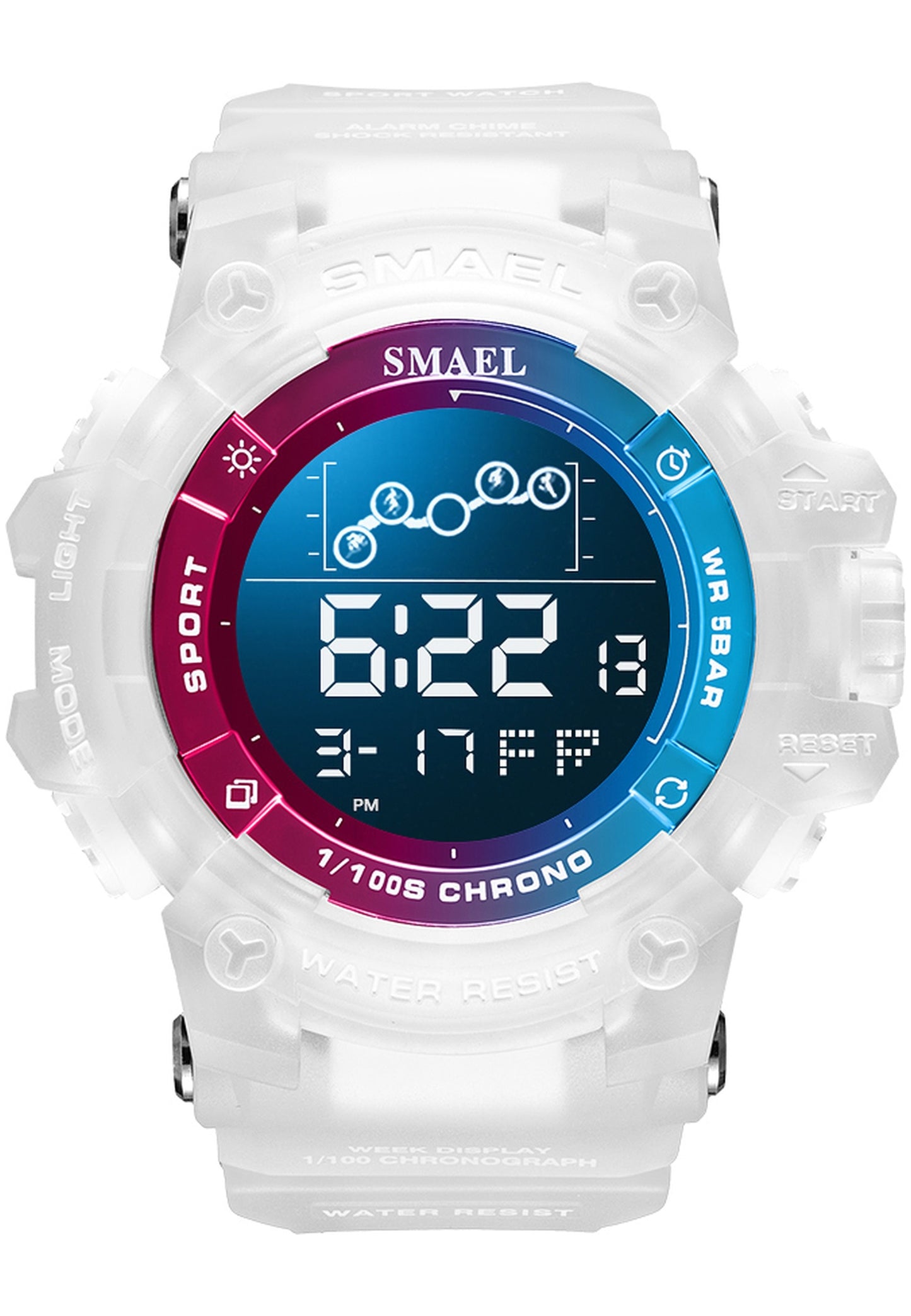 Smael 8046 "White Blue And Red" Watch