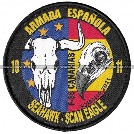 Parche Decima Escuadrilla - Undecima Escuadrilla - Fragata F-86 Canarias - Somalia 2021