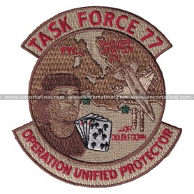Parche United States Air Force (USAF) - Lockheed Martin F-16 Fighting Falcon - Task Force 77 - Operation Unified Protector