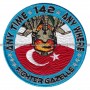 Parche Turkish Air Force - 142 Filo - Any Time - 142 - Any Where - Lockheed Martin F-16 Fighting Falcon