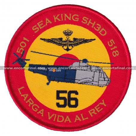 Parche Armada Española - Quinta Escuadrilla - 501 Sea king SH3D 518 - Larga vida al rey