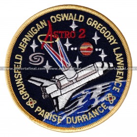 Parche NASA - Astro 2 - Grunsfeld Jernigan Oswald Gregory Lawerence Parise Durrance