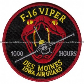 Parche F-16 Viper Des Mones Iowa Air Guard 1000 Hours