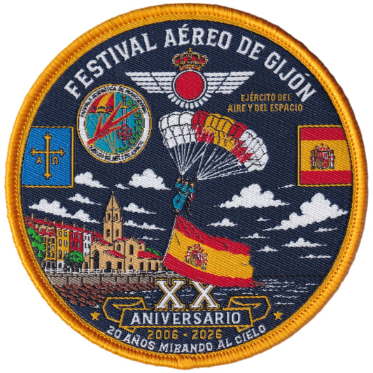 Parche Acrobática de Paracaidismo - Festival Aereo de Gijon - XX Aniversario