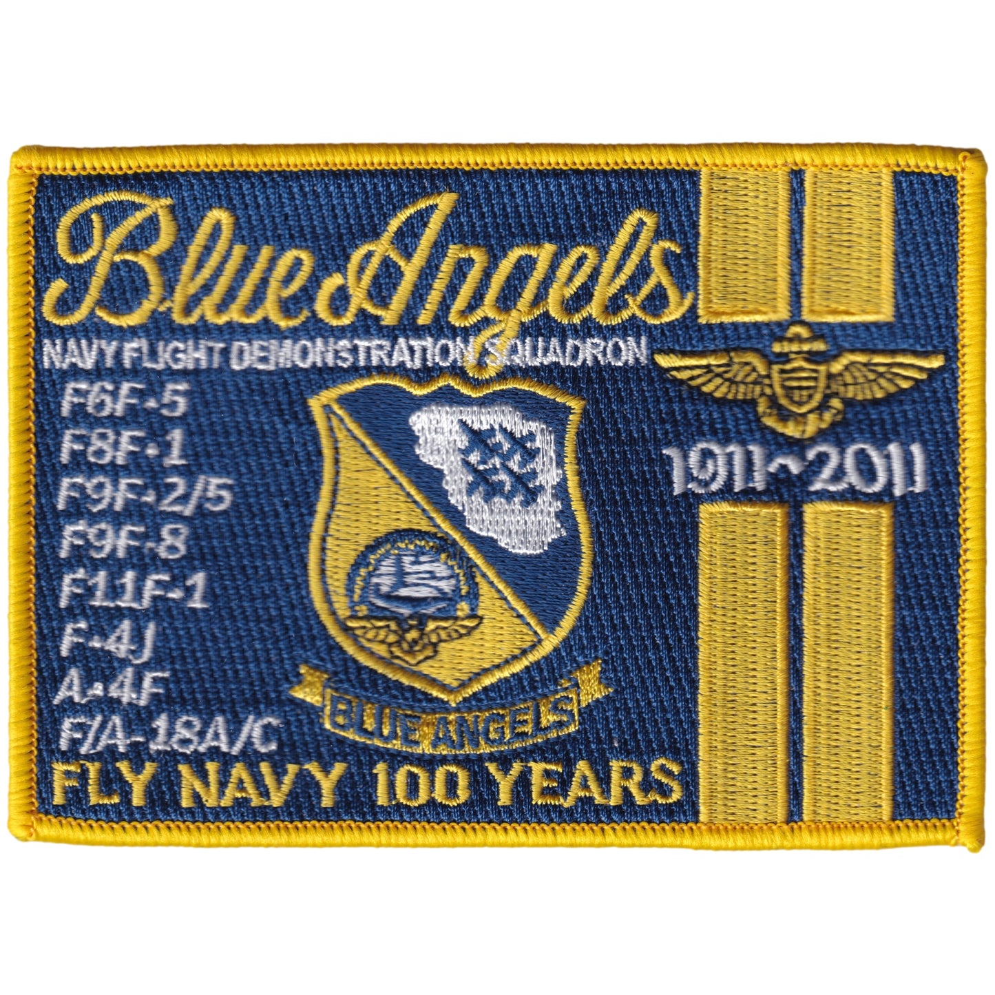 Parche United States Navy Blue Angels - Navy Flight Demostration Squadron - Fly Navy 100 Years - F/A-18E Super Hornet + Iman de regalo