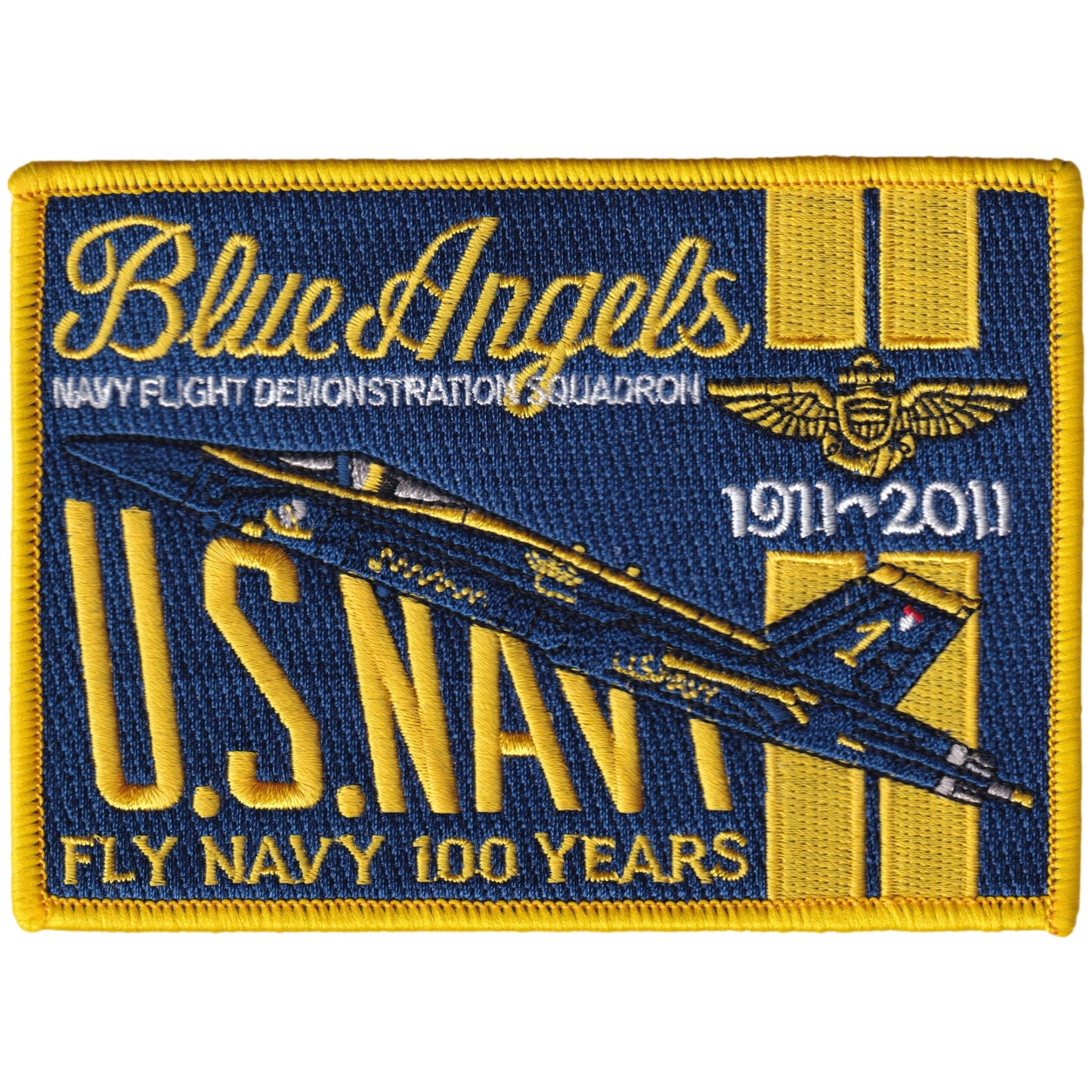 Parche United States Navy Blue Angels - Navy Flight Demostration Squadron - 1 - Fly Navy 100 Years - F/A-18E Super Hornet + Iman de regalo