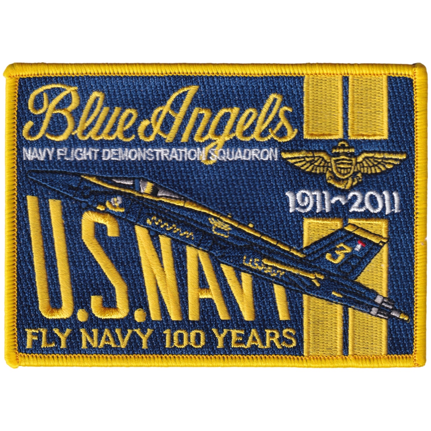 Parche United States Navy Blue Angels - Navy Flight Demostration Squadron - 3 - Fly Navy 100 Years - F/A-18E Super Hornet + Iman de regalo