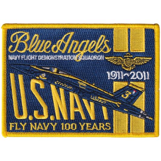 Parche United States Navy Blue Angels - Navy Flight Demostration Squadron - 3 - Fly Navy 100 Years - F/A-18E Super Hornet + Iman de regalo