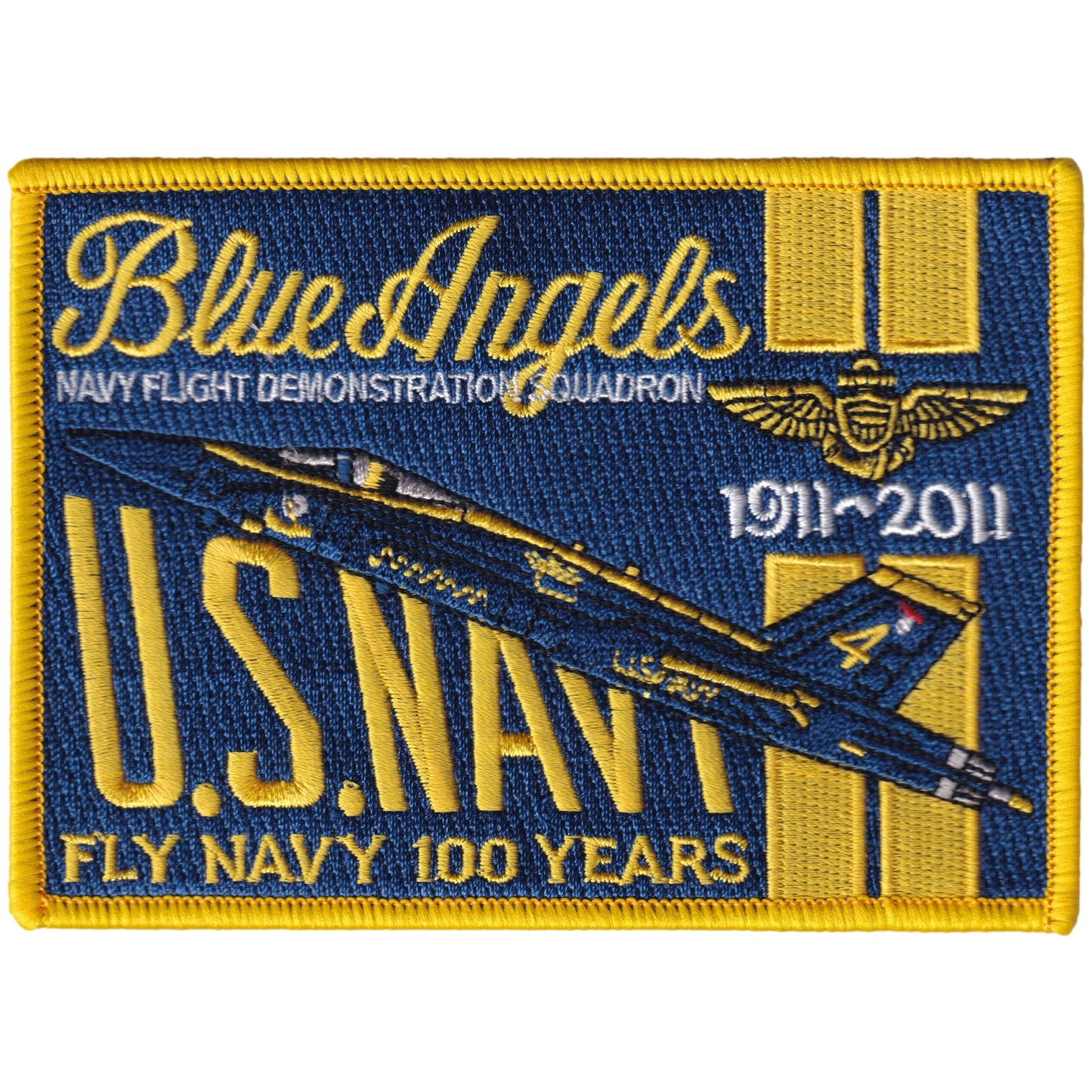 Parche United States Navy Blue Angels - Navy Flight Demostration Squadron - 4 - Fly Navy 100 Years - F/A-18E Super Hornet + Iman de regalo