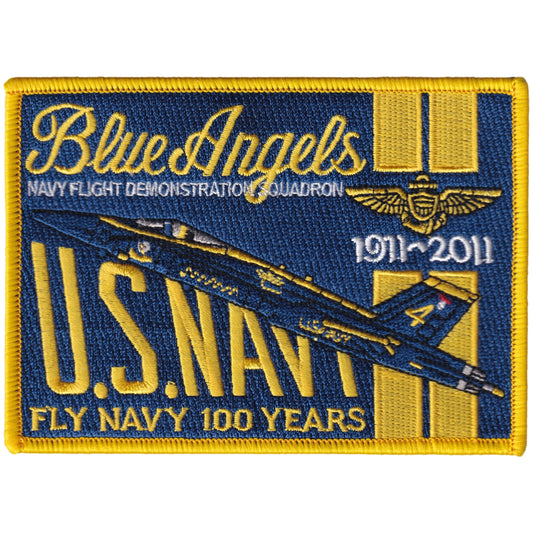 Parche United States Navy Blue Angels - Navy Flight Demostration Squadron - 4 - Fly Navy 100 Years - F/A-18E Super Hornet + Iman de regalo