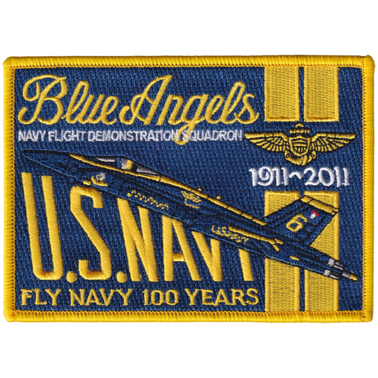 Parche United States Navy Blue Angels - Navy Flight Demostration Squadron - 6 - Fly Navy 100 Years - F/A-18E Super Hornet + Iman de regalo