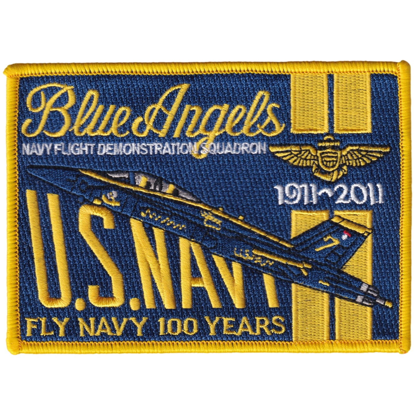 Parche United States Navy Blue Angels - Navy Flight Demostration Squadron - 7 - Fly Navy 100 Years - F/A-18E Super Hornet + Iman de regalo