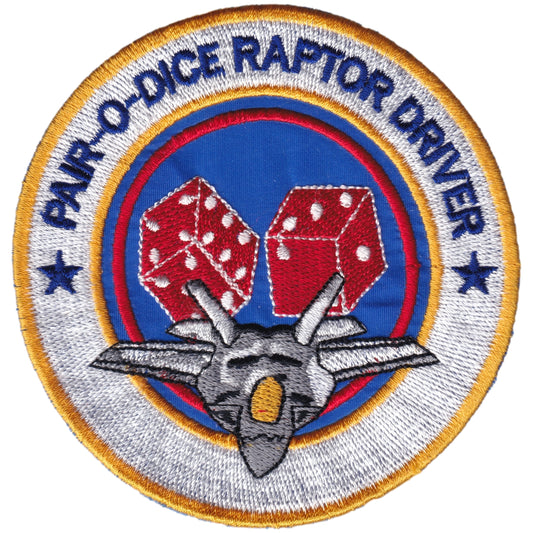 Parche United States Air Force - PAIR-O-DICE Raptor Driver - Lockheed Martin F-22 Raptor