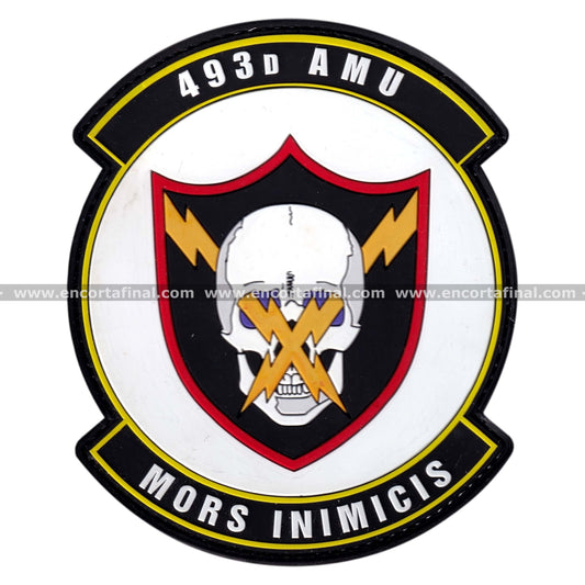 Parche United States Air Force - 493rd Fighter Squadron AMU (Grim Reapers) - Mors Inimicis - Lockheed Martin F-35 Lightning II