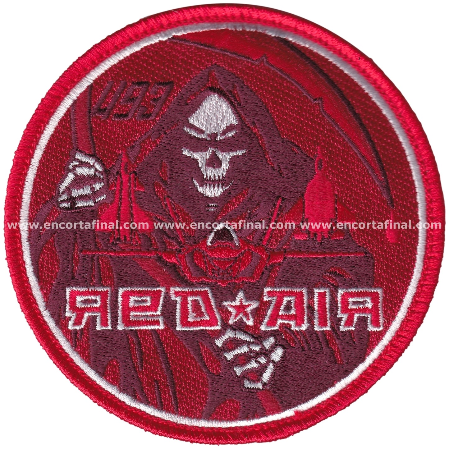 United States Air Force Patch - 493rd Fighter Squadron (Grim Reapers) - Red Air