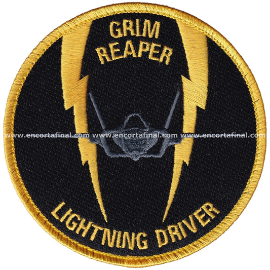 United States Air Force Patch - 493rd Fighter Squadron (Grim Reapers) - Lightning Driver