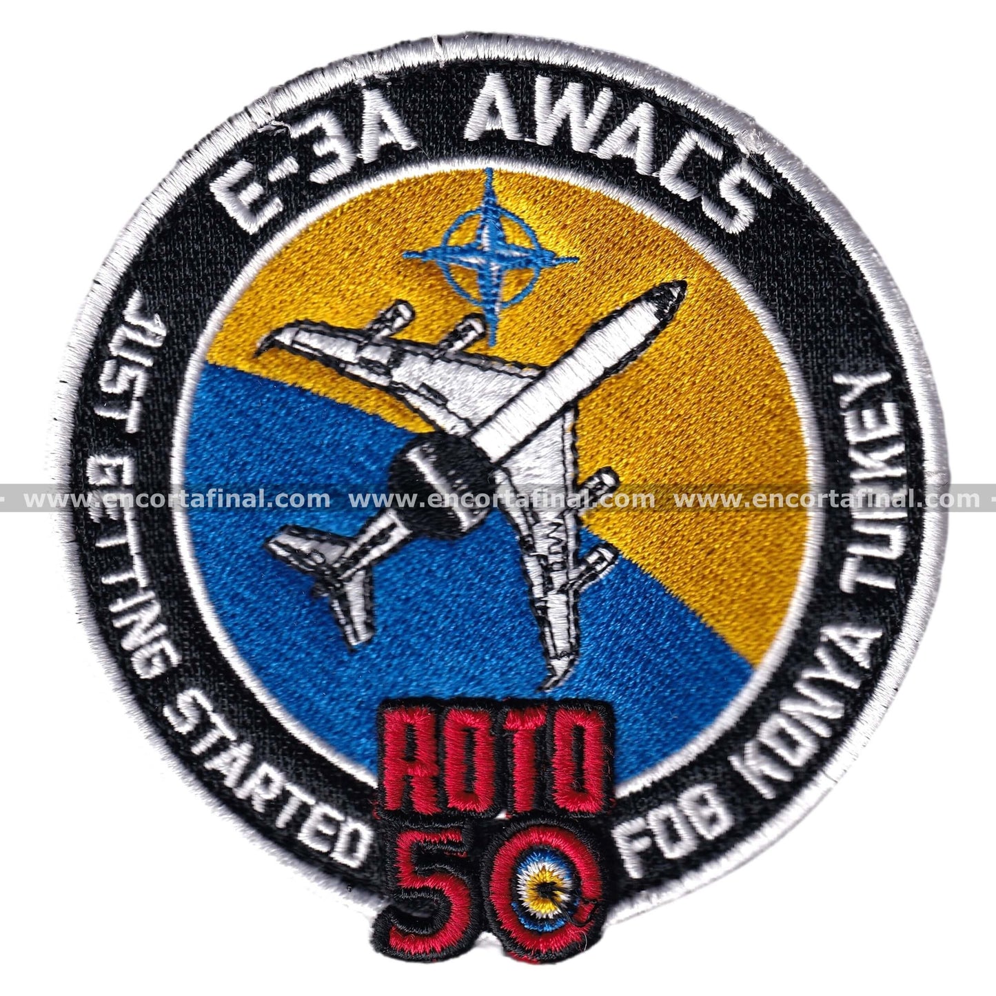 NATO Awacs Patch - E-3A Awacs - ROTO 50 - Just Getting Started - F08 Konya Turkey