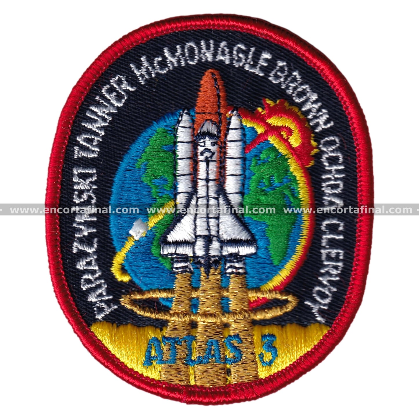 NASA Patch - Atlas 3 - Parazynski Tanner McMonagle Brown Ochoa Clervoy