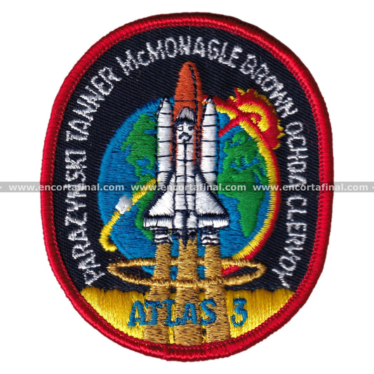 NASA Patch - Atlas 3 - Parazynski Tanner McMonagle Brown Ochoa Clervoy