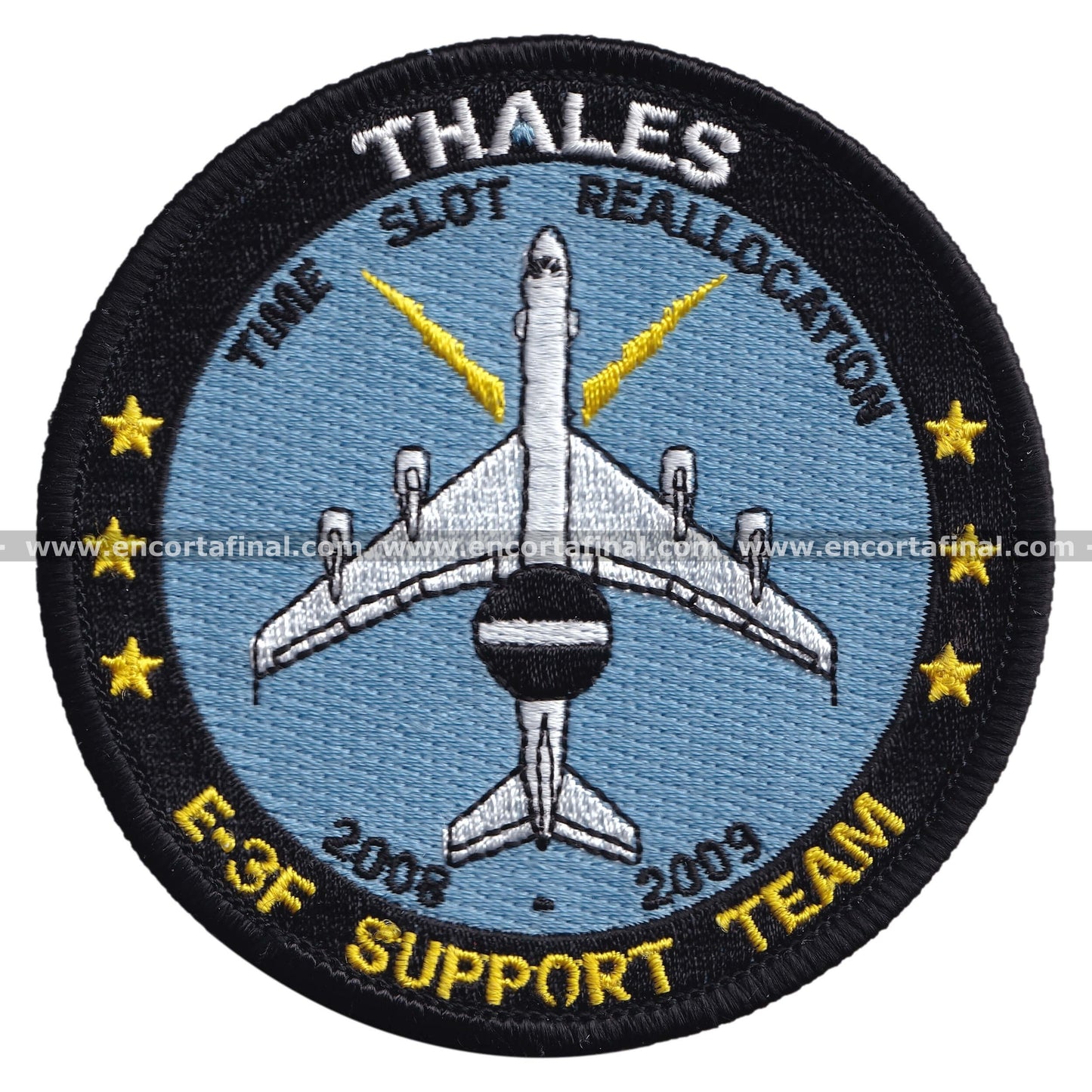 French Air Force Patch - E-3F Support Team - Thales - Time Slot Reallocation - Boeing E-3 Sentry AWACS