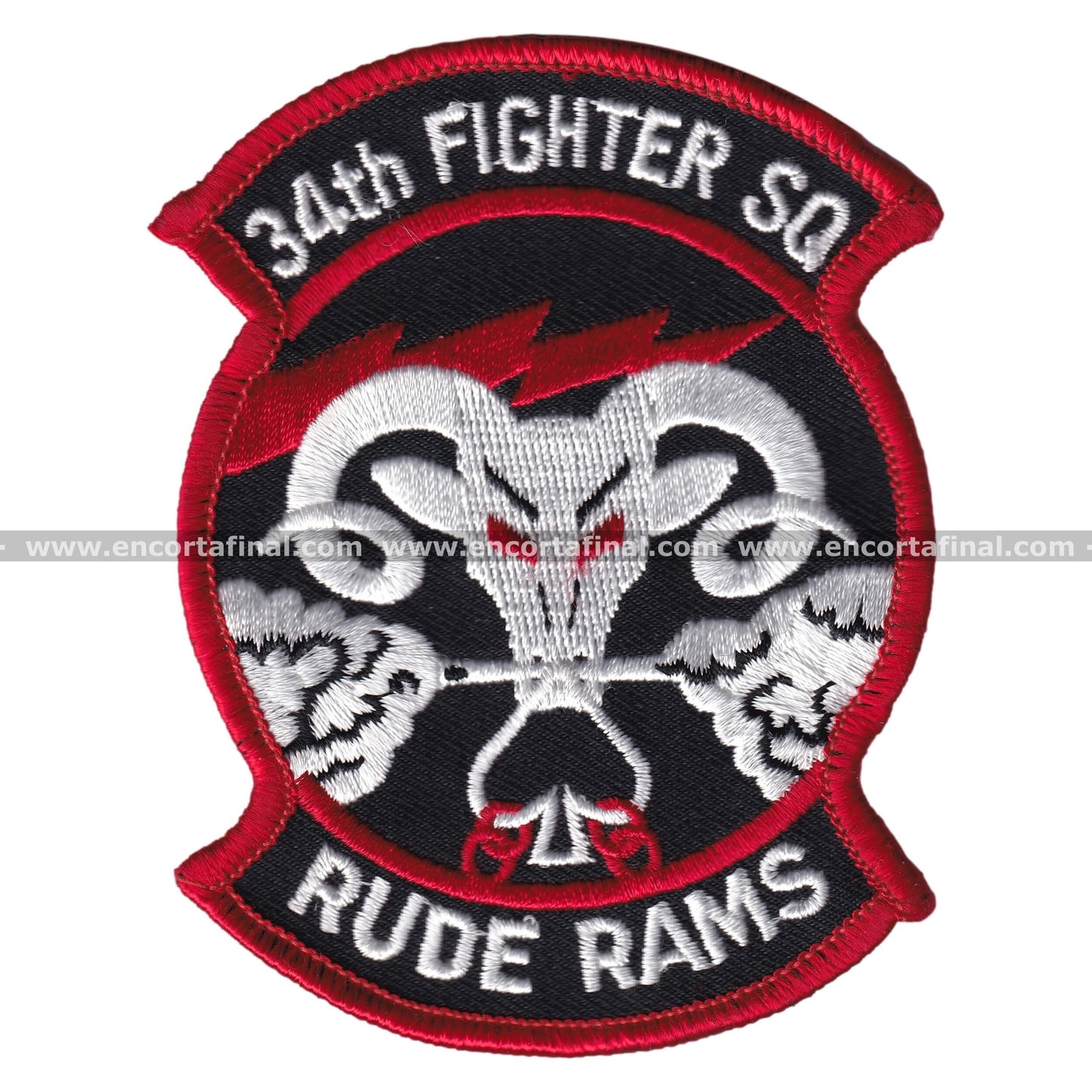 United States Air Force Patch - 34th Fighter Sq - Rude Rams