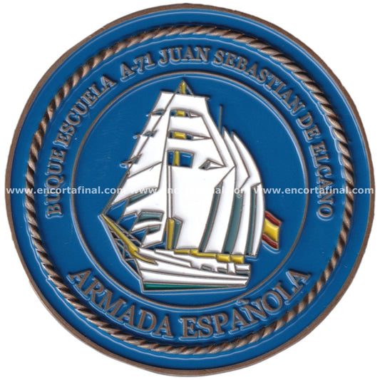 Moneda Buque Escuela A-71 Juan Sebastian Elcano - Armada Española - Vicentenario Primera Vuelta al Mundo
