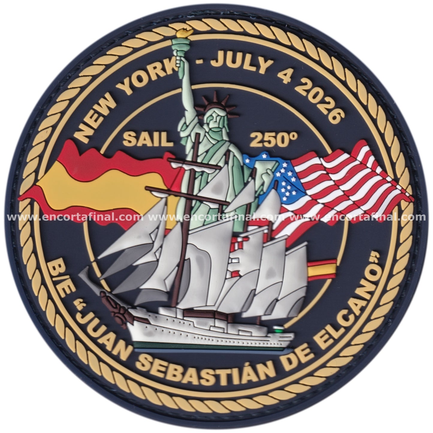Parche Juan Sebastian de Elcano (A-71) - XCVIII Crucero de Instruccion - Sail 250 (1776-2026) - 4th July - New York + Iman de regalo
