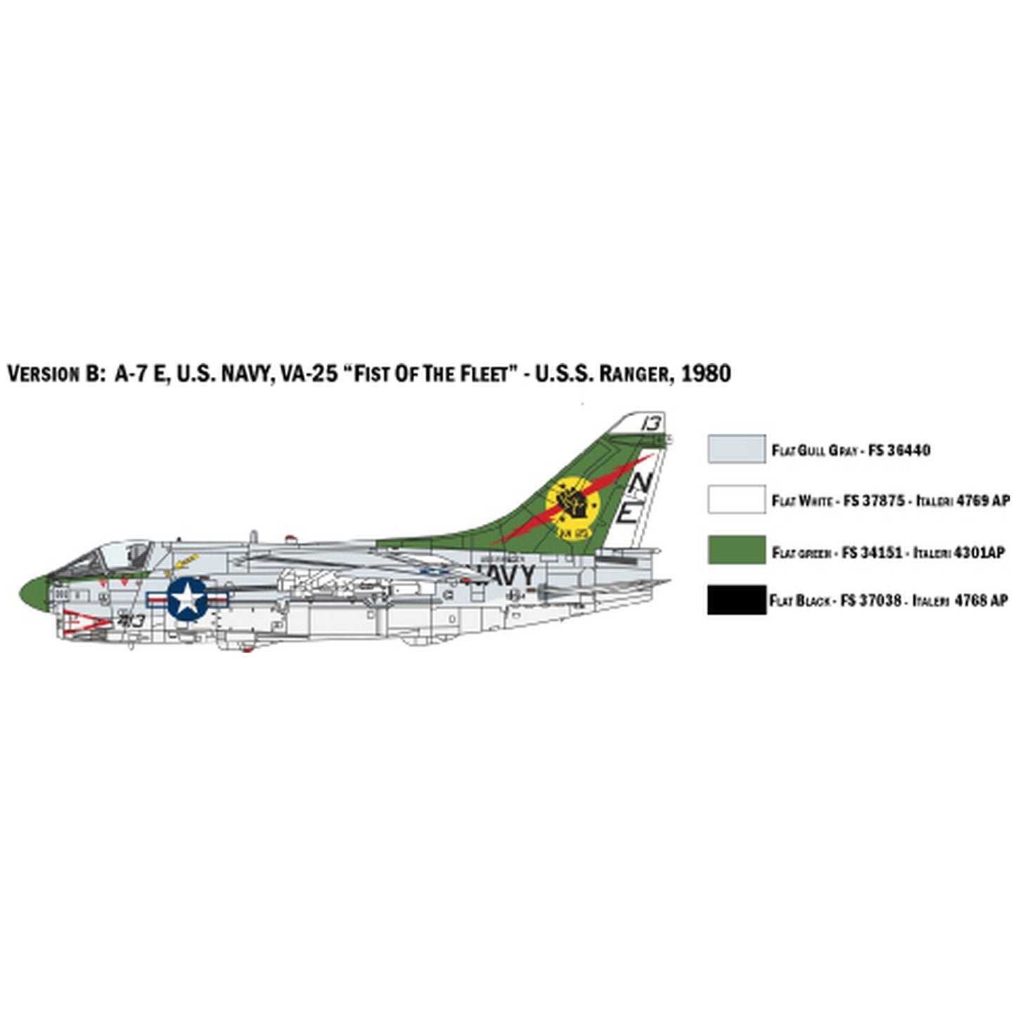 Maqueta de avion militar Italeri 1:72 A-7E Corsair Ii