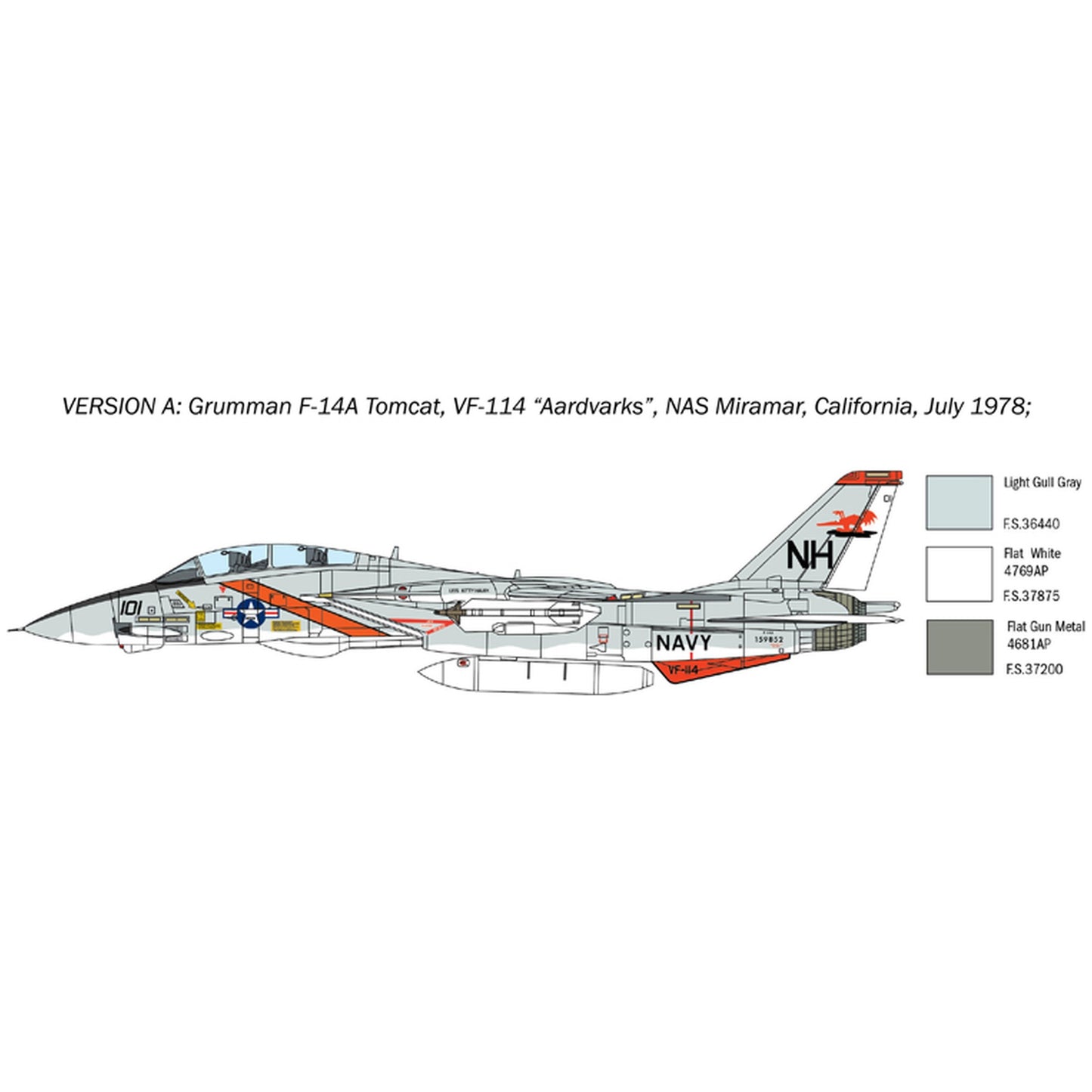 Maqueta de avion militar Italeri 1:72 F-14A Tomcat